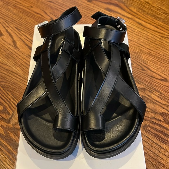 & Other Stories Shoes - Black Women's Strappy Leather Sandals